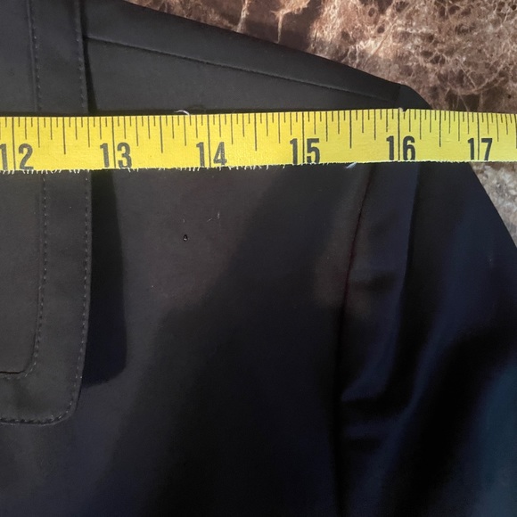 Ann Taylor Women's Size 2 Black Coat Collared Detailed Waist Snap Button Close - Picture 5 of 12